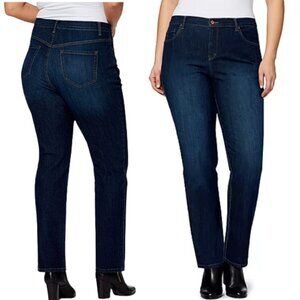 GLORIA VANDERBILT Amanda High Rise Mom‎ Dark Wash Blue Jeans 16 Long NWT